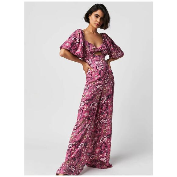 Free People Womens Jen’s Pirate Booty Baroque Highgrove Jumpsuit Size L NWT - Picture 2 of 12